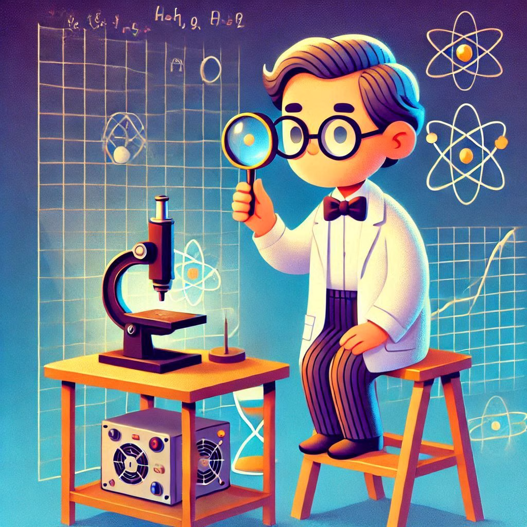 Paul Dirac performing experiment to discover the Antimatter