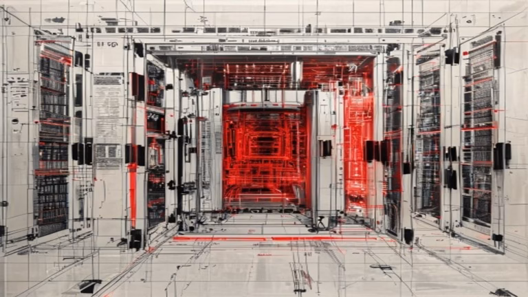 Data center financial assurance requirement illustrated as a bank vault door in a server hall