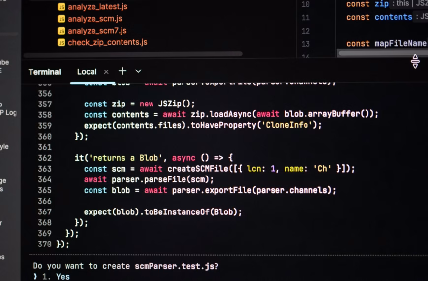 Software developer terminal with code, illustrating Meta's Muse Code coding agent