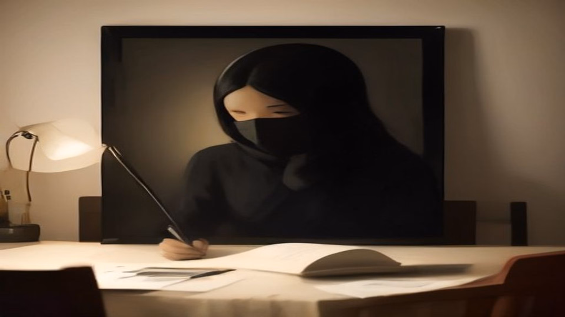Painterly illustration of a silhouetted figure connected across two workspaces by a red thread, symbolizing Claude unified memory