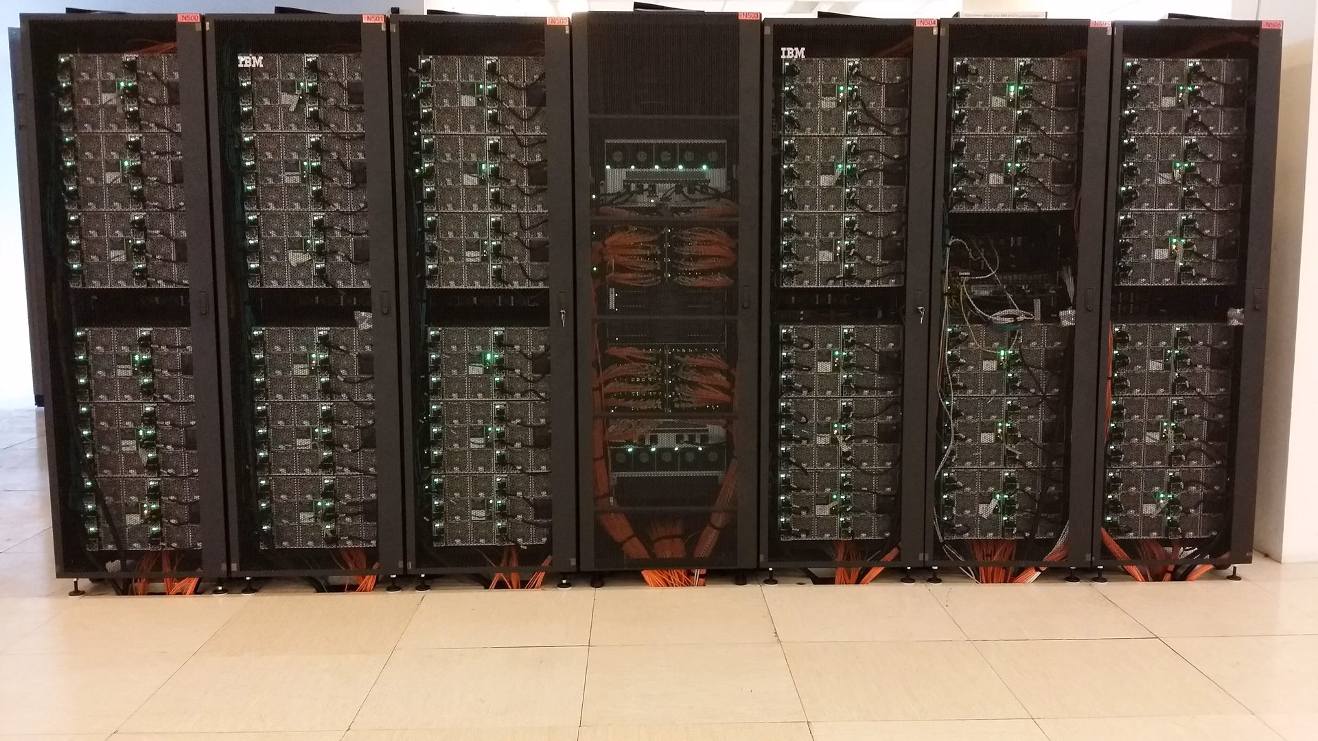 A high-density compute rack, the kind whose power draw pushed AI data centres from 54V busbars to 800V DC