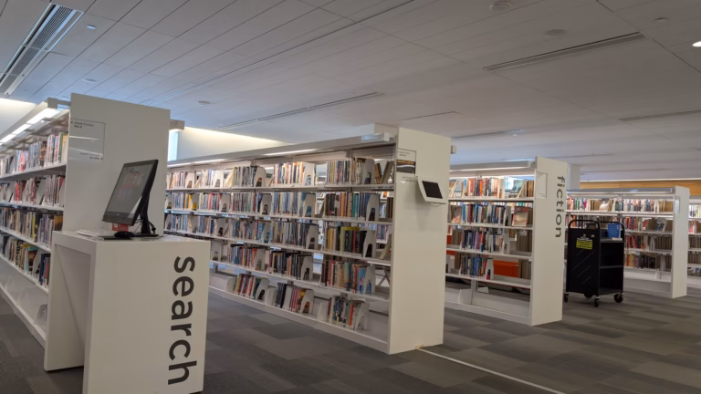 Library shelves filled with books: curation, not raw supply, is what keeps a corpus useful