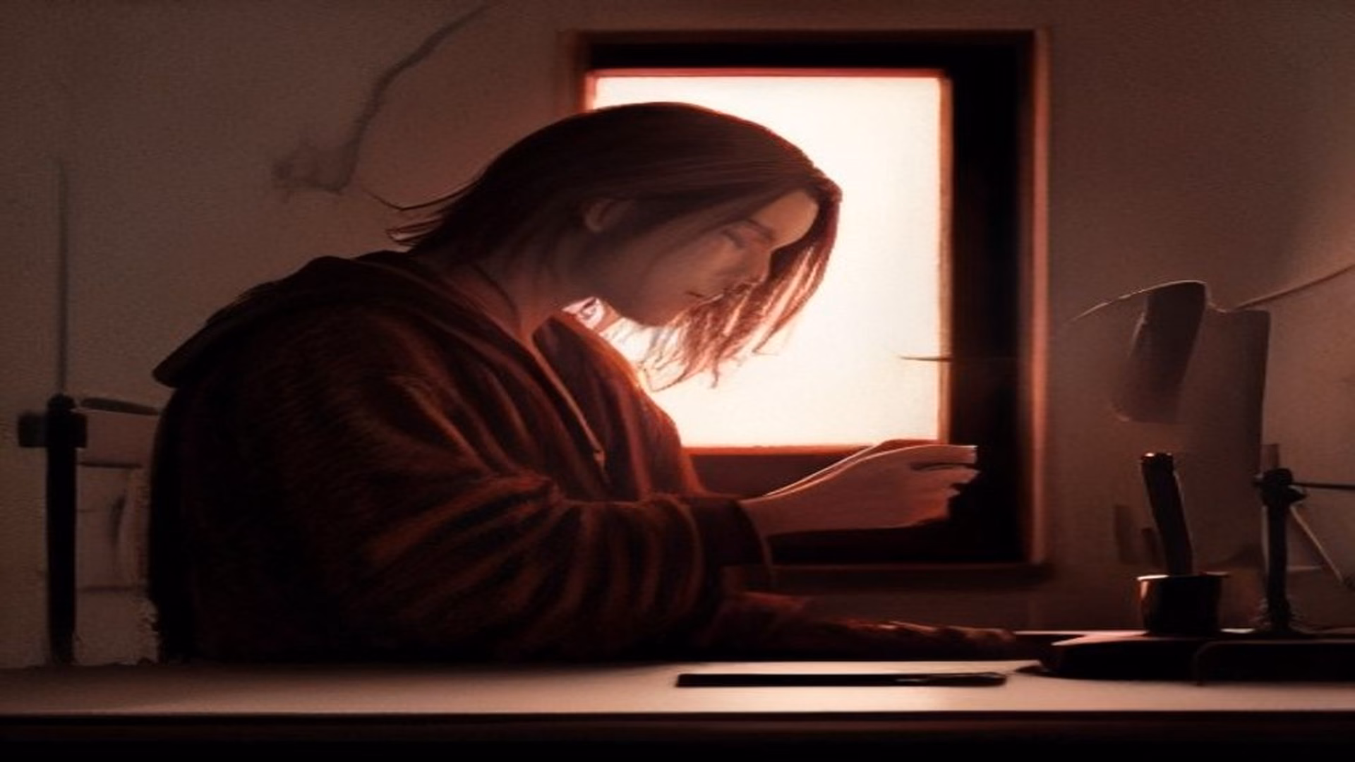 Painterly illustration of a silhouetted figure masking personal data before sending a message to a distant data center, symbolizing PII masking AI agents