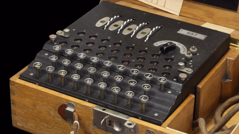 An Enigma cipher machine: transforming data before it leaves your hands is the oldest version of mask-then-send