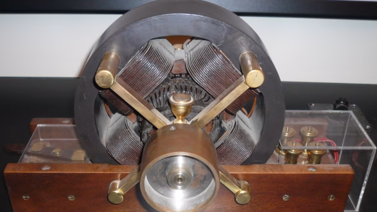 Model of Nikola Tesla's induction motor with its stator coils and short-circuit rotor, Nikola Tesla Museum, Belgrade